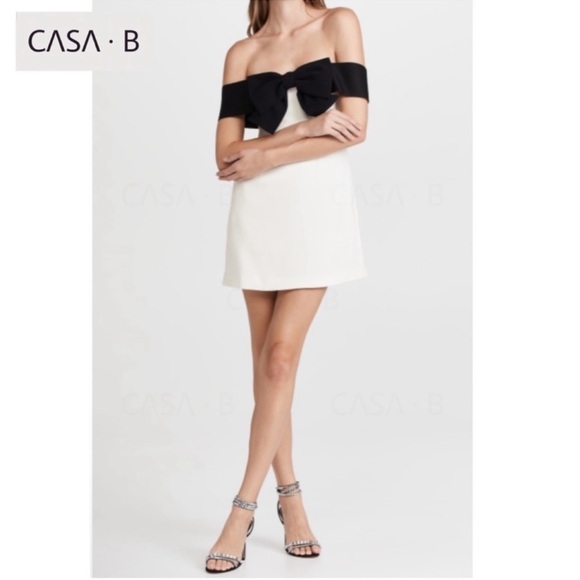 5⭐️CASA B| Isabella off shoulder strapless A line bow mini dress - Picture 2 of 10